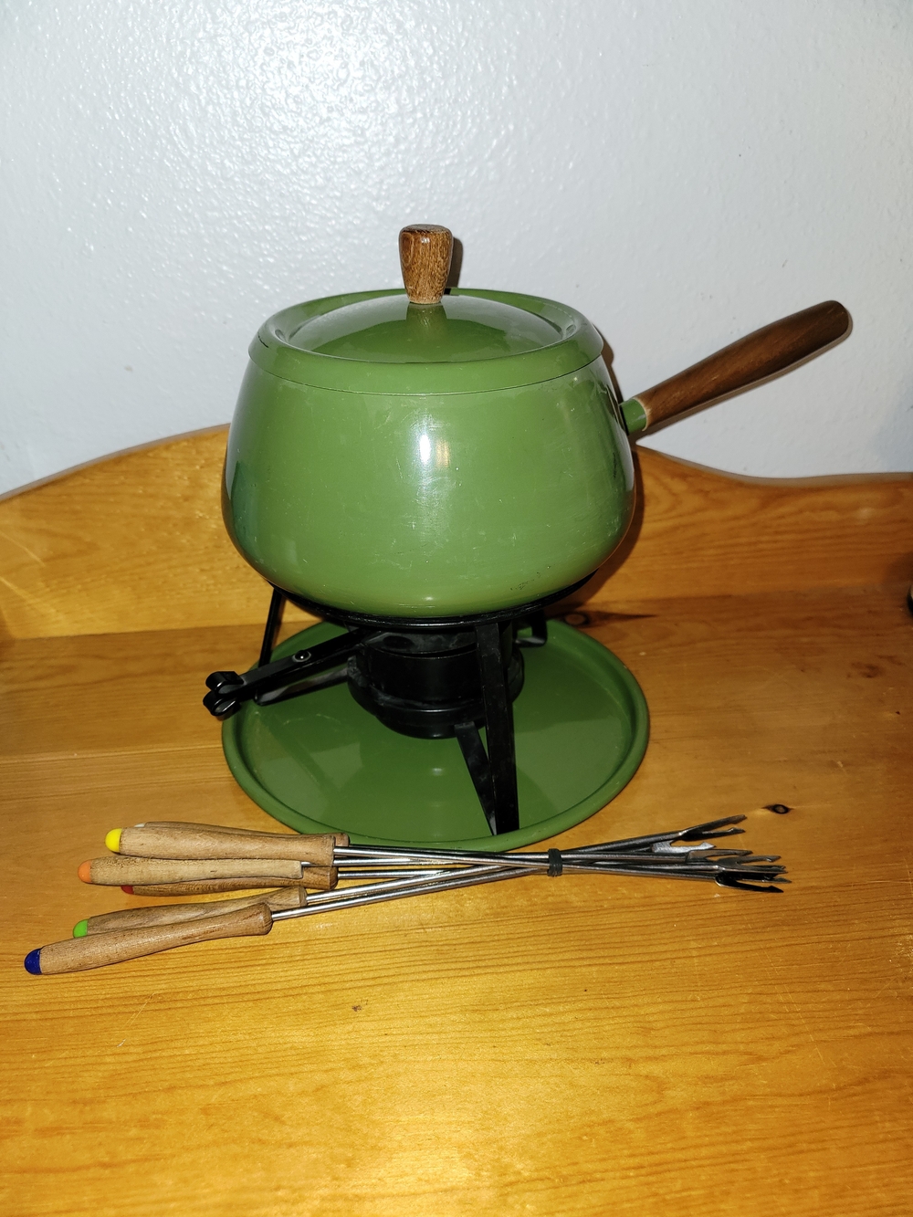 MCM Green Fondue Set